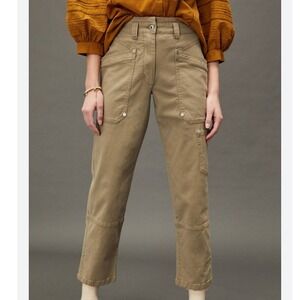 Anthropologie‎ Maeve Turner High Rise Carpenter Utility Pants Tan 26